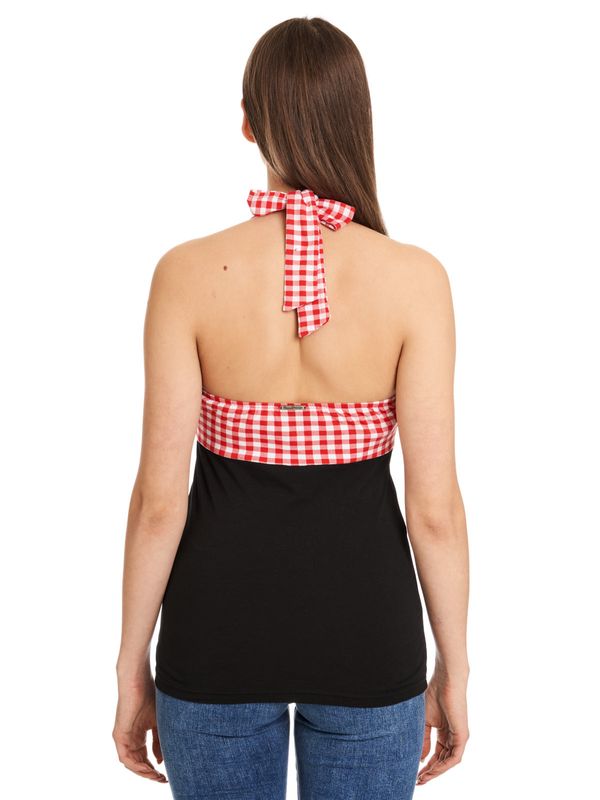 Nastrovje Potsdam Pussy Deluxe Red Plaid Damen Neckholdertop schwarz/rot Meist gekauft