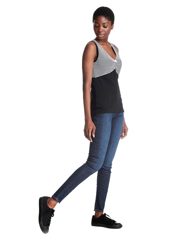 Nastrovje Potsdam Pussy Deluxe Mini Stripes Damen Tanktop schwarz allover Kostenloser Versand