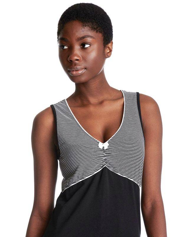 Nastrovje Potsdam Pussy Deluxe Mini Stripes Damen Tanktop schwarz allover Kostenloser Versand