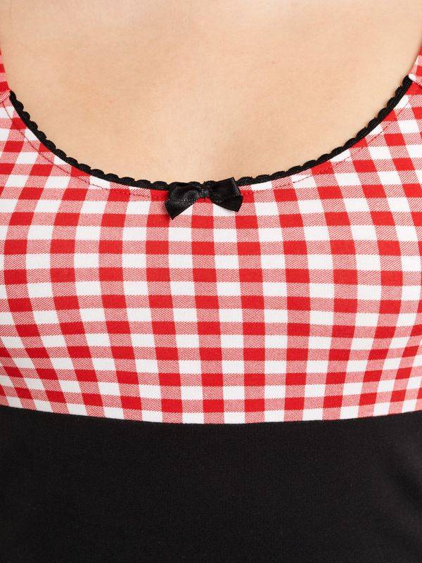 Nastrovje Potsdam Pussy Deluxe Red Plaid Evie Damen T-Shirt schwarz/rot Cyber Monday