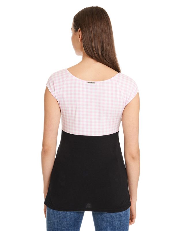 Nastrovje Potsdam Pussy Deluxe Lightpink Plaid Evie Damen T-Shirt schwarz/lightpink Weihnachtsangebot