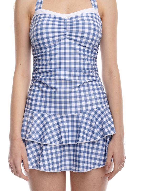 Nastrovje Potsdam Pussy Deluxe Blue Plaid Damen Badeanzug blau allover Muttertagsangebot