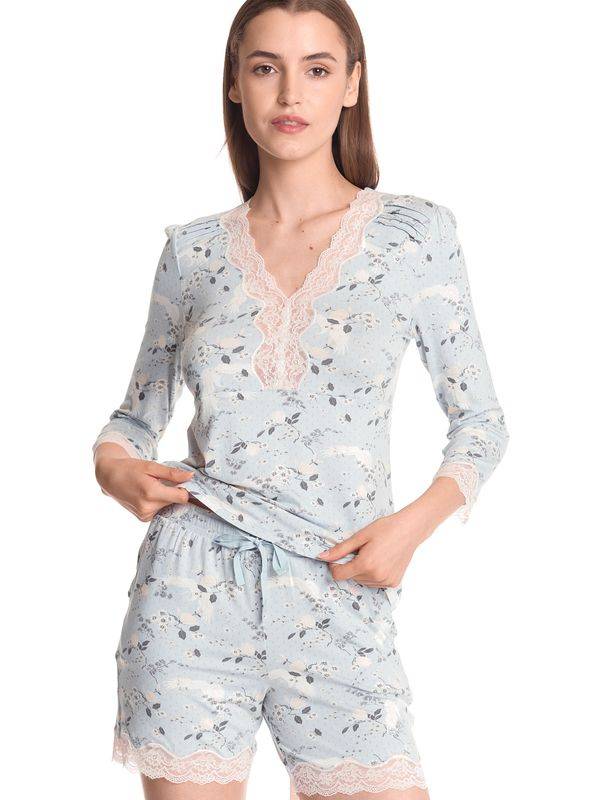 Nastrovje Potsdam Vive Maria Blue Sky Damen Pyjama blau allover Neueste Stile