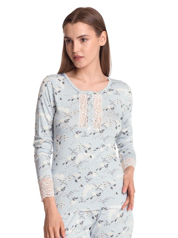 Nastrovje Potsdam Vive Maria Blue Dawn Damen Pyjama blau allover Letzter Tag