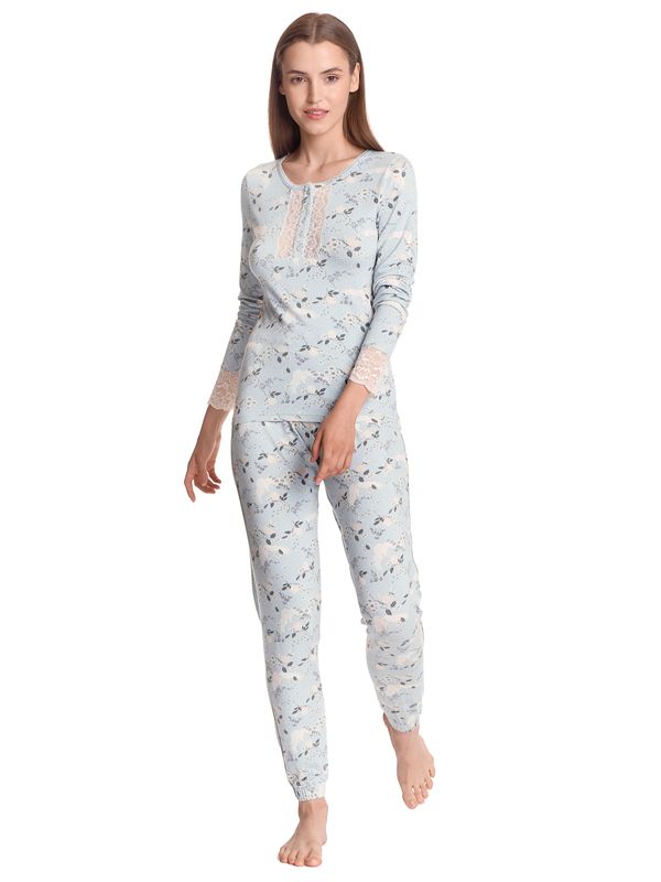 Nastrovje Potsdam Vive Maria Blue Dawn Damen Pyjama blau allover Letzter Tag