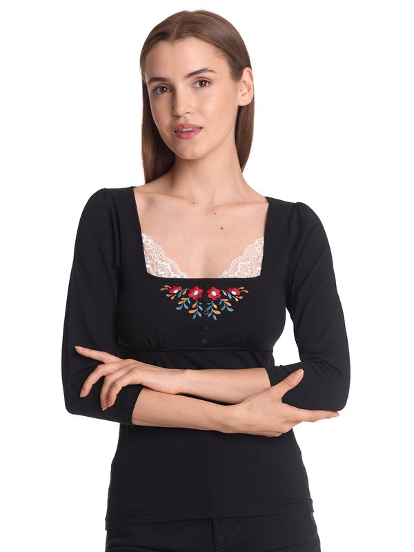 Nastrovje Potsdam Vive Maria Meadow Love Damen Langarmshirt schwarz Sonderangebot der Fabrik
