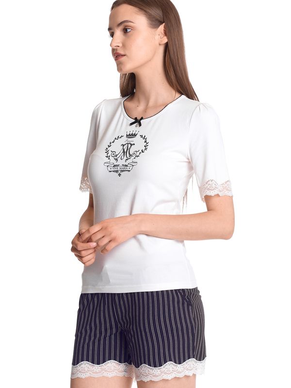 Nastrovje Potsdam Vive Maria My Princess Damen Pyjama creme/schwarz allover Discount Store für neue Produkte