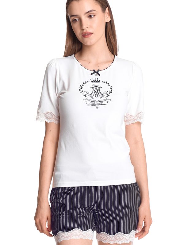 Nastrovje Potsdam Vive Maria My Princess Damen Pyjama creme/schwarz allover Discount Store für neue Produkte