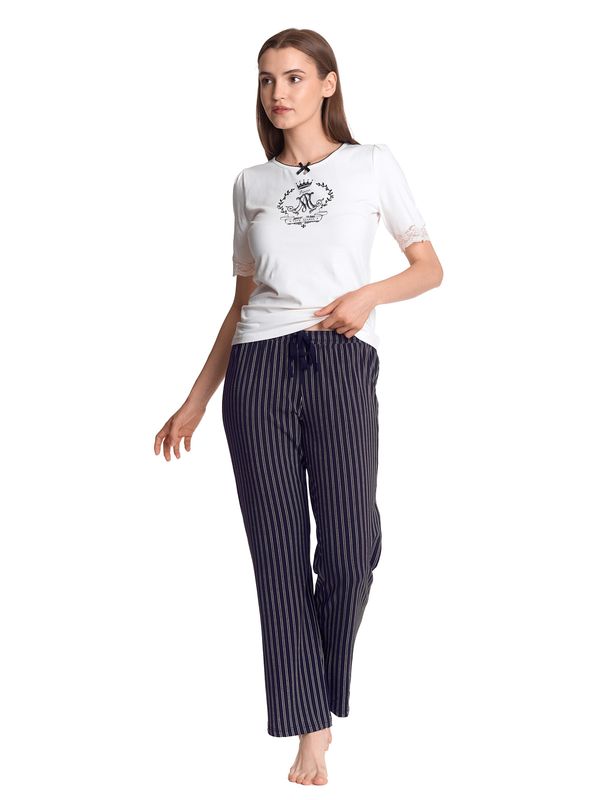 Nastrovje Potsdam Vive Maria Like A Princess Damen Pyjama creme/schwarz allover Super Rabatt