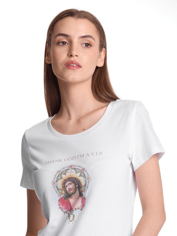 Nastrovje Potsdam Vive Maria Thank God Jesus Damen T-Shirt weiss Clearance-Verkauf