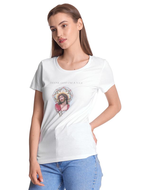 Nastrovje Potsdam Vive Maria Thank God Jesus Damen T-Shirt weiss Clearance-Verkauf