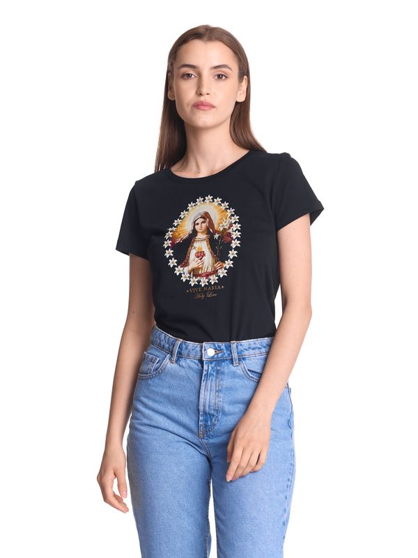 Nastrovje Potsdam Vive Maria Holy Love Damen T-Shirt schwarz Fabrikladen