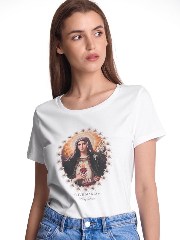 Nastrovje Potsdam Vive Maria Holy Love Damen T-Shirt weiss Speichern exportieren