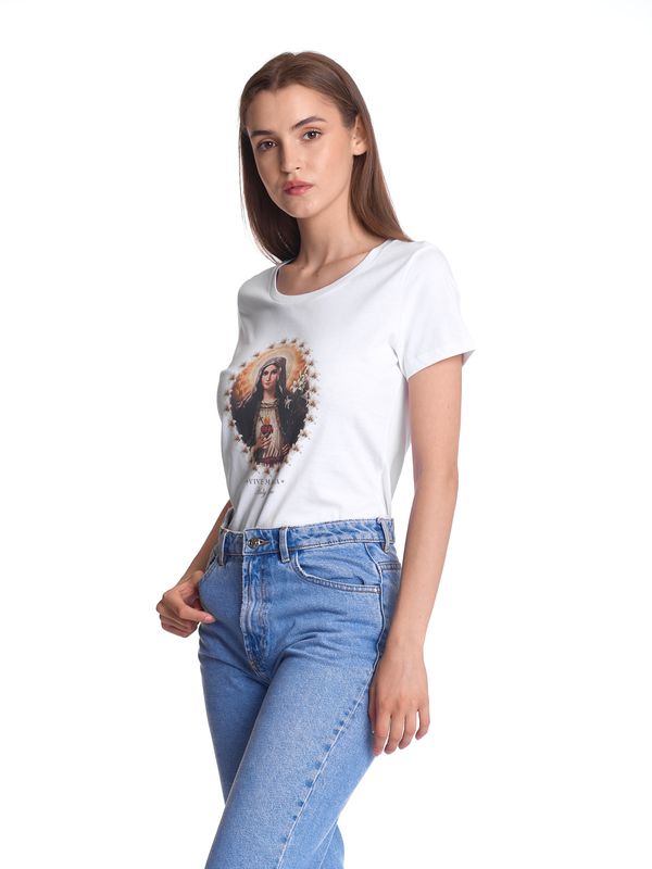 Nastrovje Potsdam Vive Maria Holy Love Damen T-Shirt weiss Speichern exportieren