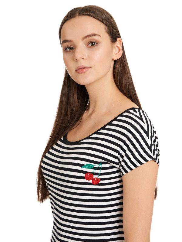 Nastrovje Potsdam Pussy Deluxe Stripes Loose Damen Loose-Shirt schwarz/weiß 2025