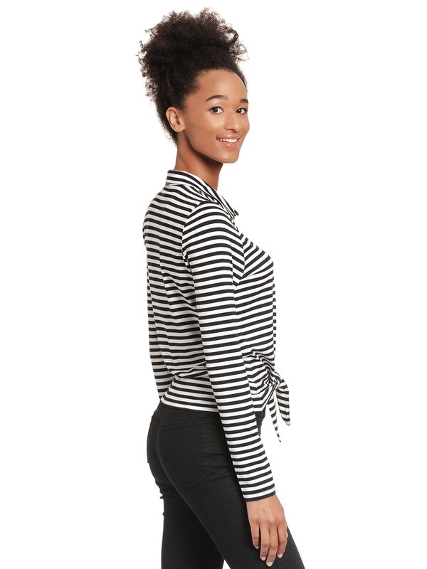 Nastrovje Potsdam Pussy Deluxe Stripes Damen Langarmbluse schwarz/weiß Online