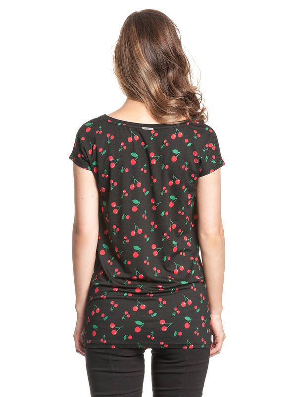 Nastrovje Potsdam Pussy Deluxe Cherries Damen Loose-Shirt schwarz allover Outlet