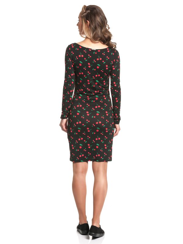 Nastrovje Potsdam Pussy Deluxe Cherries Slim Damen Sweatkleid schwarz allover Verkauf