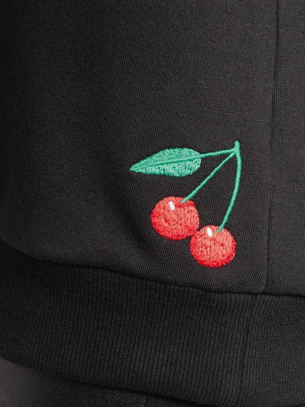 Nastrovje Potsdam Pussy Deluxe Cherries Damen Kapuzensweatshirt schwarz allover Hotsell