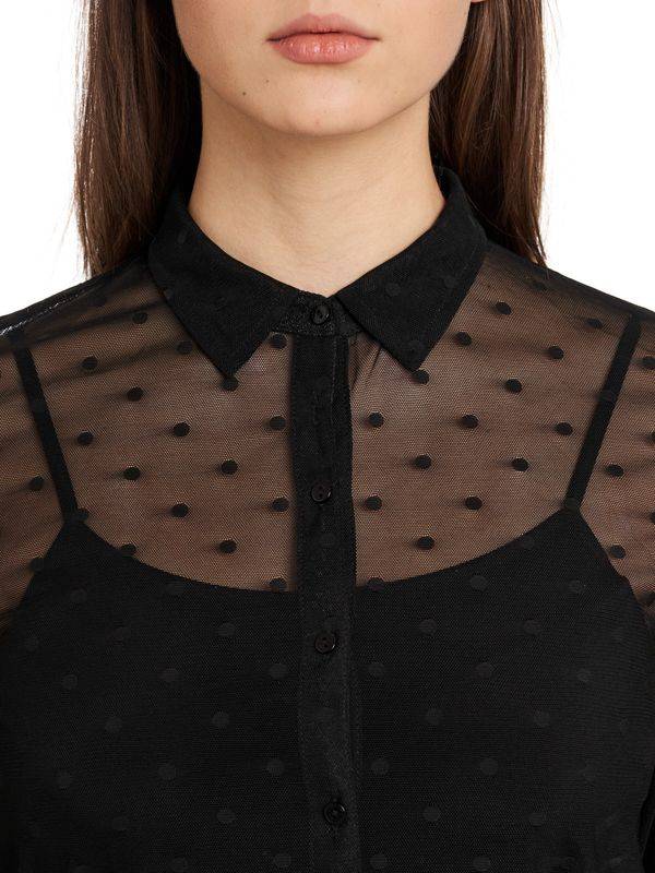 Nastrovje Potsdam Pussy Deluxe Black Dots Damen Langarmbluse schwarz Schlussverkauf