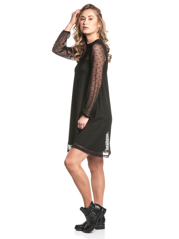 Nastrovje Potsdam Pussy Deluxe Black Dots Damen A-Linien-Kleid schwarz Günstiger Verkauf