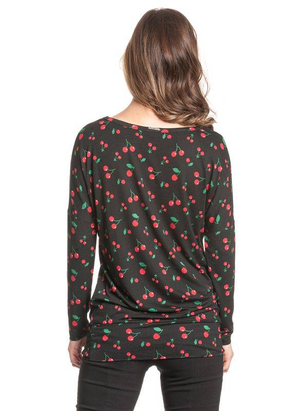 Nastrovje Potsdam Pussy Deluxe Cherries Damen Langarmshirt schwarz allover Meist gekauft