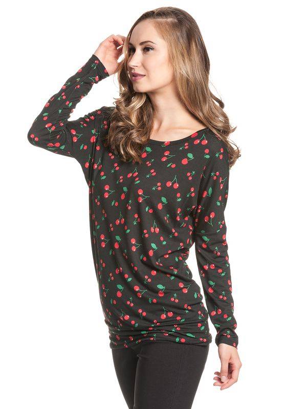 Nastrovje Potsdam Pussy Deluxe Cherries Damen Langarmshirt schwarz allover Meist gekauft