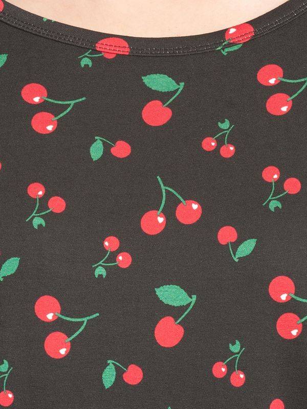 Nastrovje Potsdam Pussy Deluxe Cherries Damen Langarmshirt schwarz allover Meist gekauft