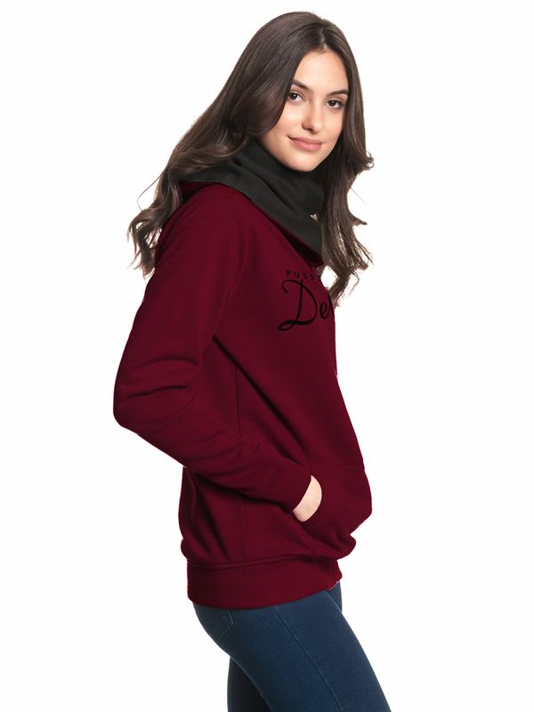 Nastrovje Potsdam Pussy Deluxe Logo Damen Schalkragenpullover rot/schwarz Limitierter Zeitrabatt
