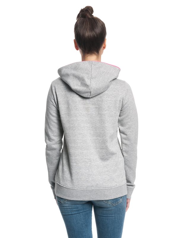 Nastrovje Potsdam Pussy Deluxe Logo Damen Schalkragenpullover grau meliert/pink Fabrikpreis