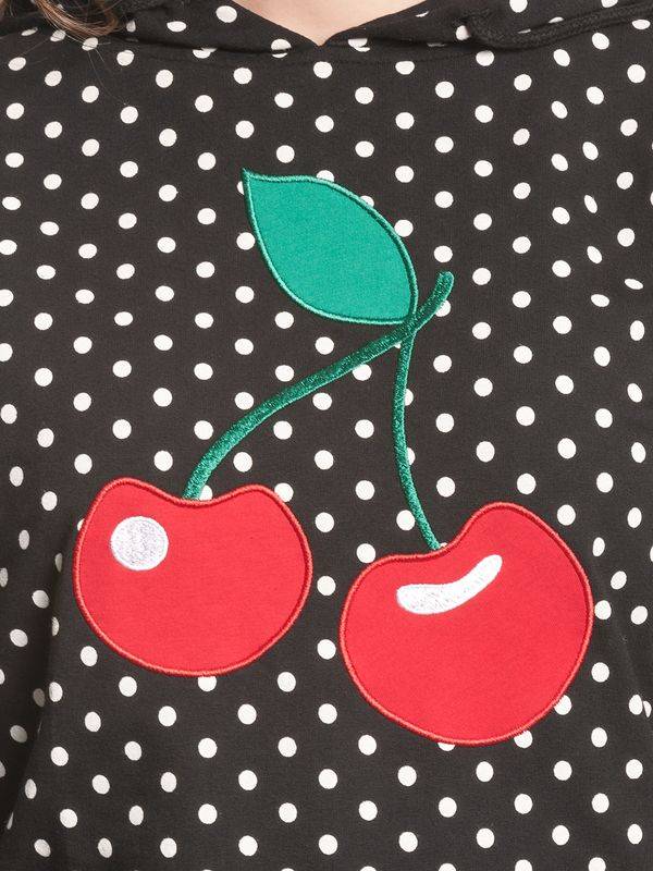 Nastrovje Potsdam Pussy Deluxe Big Cherry Damen Kapuzensweatshirt schwarz allover Rabatt