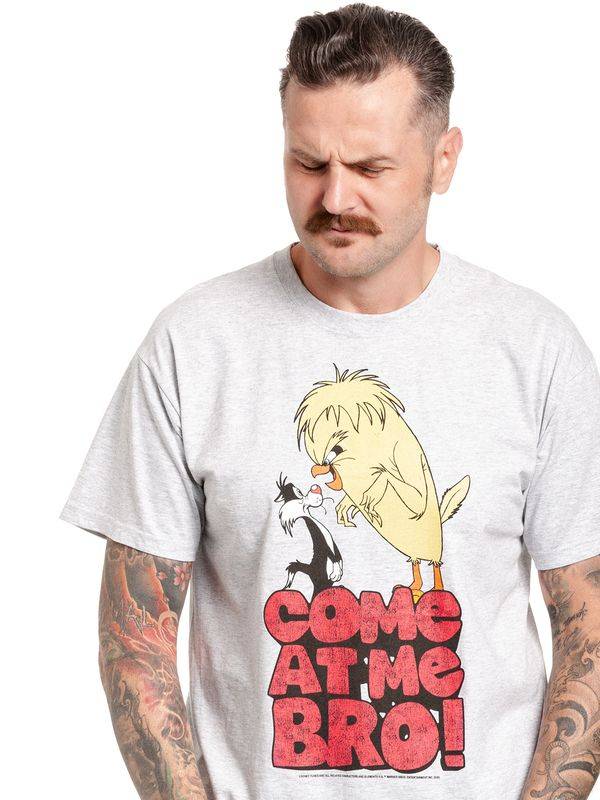 Nastrovje Potsdam Looney Tunes Come At Me Bro Herren T-Shirt grau meliert Weihnachtsangebot