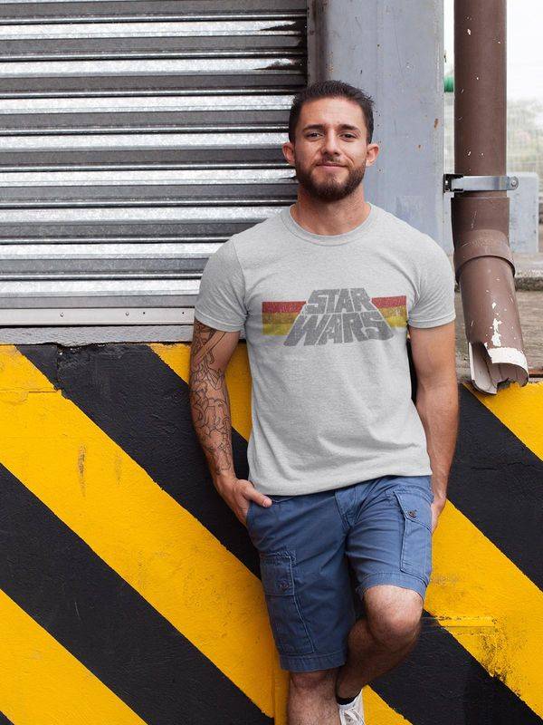 Nastrovje Potsdam Star Wars Vintage 77 Herren T-Shirt grau meliert Black Friday Preise