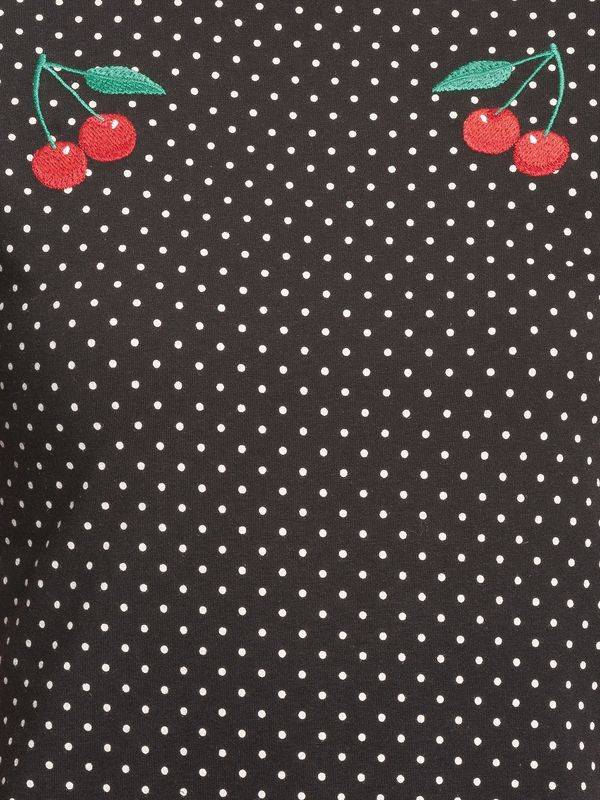 Nastrovje Potsdam Pussy Deluxe Mini Dots Basic Damen T-Shirt schwarz allover Kostenloser Versand