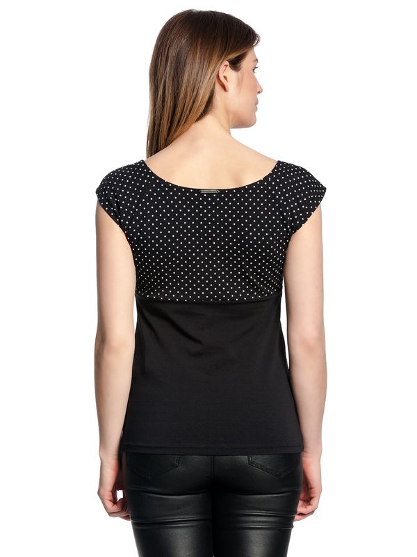 Nastrovje Potsdam Pussy Deluxe Mini Dots Evie Damen T-Shirt schwarz allover Limitierter Zeitrabatt