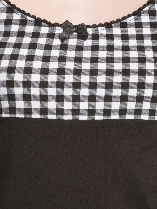 Nastrovje Potsdam Pussy Deluxe Plaid Evie Damen T-Shirt schwarz/weiß Fabrik Onlineshop