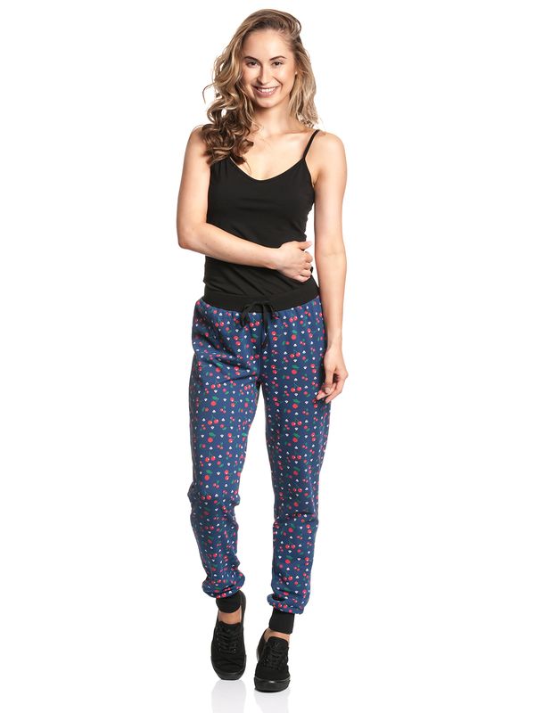 Nastrovje Potsdam Pussy Deluxe Cat Paws & Cherries Damen Sweathose blau allover Flash Sale