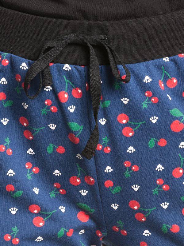 Nastrovje Potsdam Pussy Deluxe Cat Paws & Cherries Damen Sweathose blau allover Flash Sale