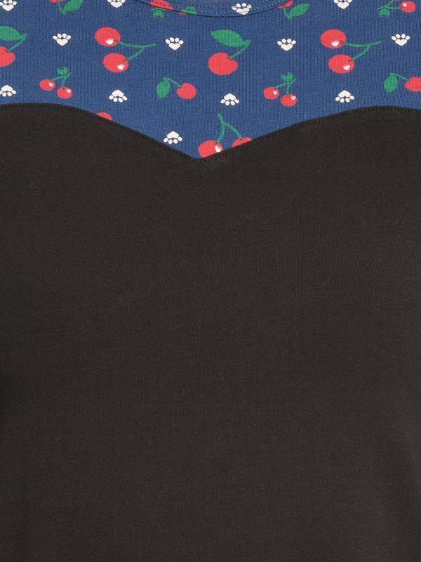 Nastrovje Potsdam Pussy Deluxe Cat Paws & Cherries Damen T-Shirt schwarz/allover Exklusivangebot