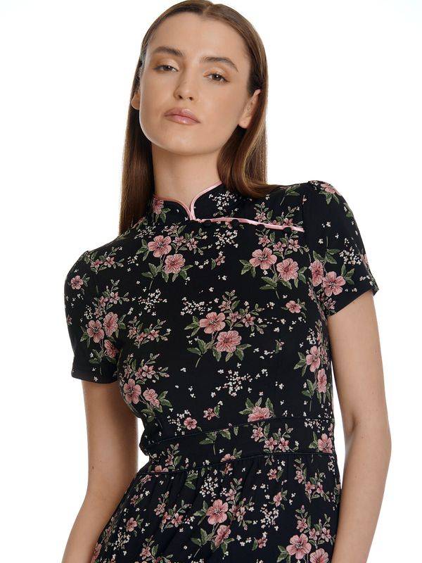 Nastrovje Potsdam Vive Maria Hibiscus Asia Damen A-Linien-Kleid schwarz allover Kauf eins, bekomm eins gratis