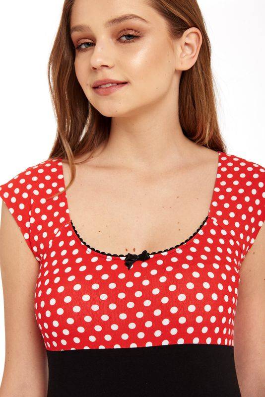 Nastrovje Potsdam Pussy Deluxe Red Dots Basic Shirt schwarz / rot allover Nur noch ein Tag übrig