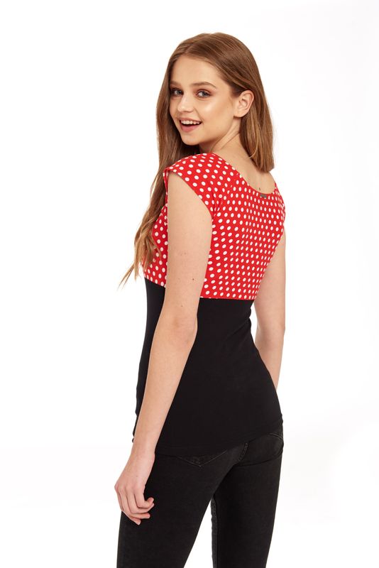 Nastrovje Potsdam Pussy Deluxe Red Dots Basic Shirt schwarz / rot allover Nur noch ein Tag übrig