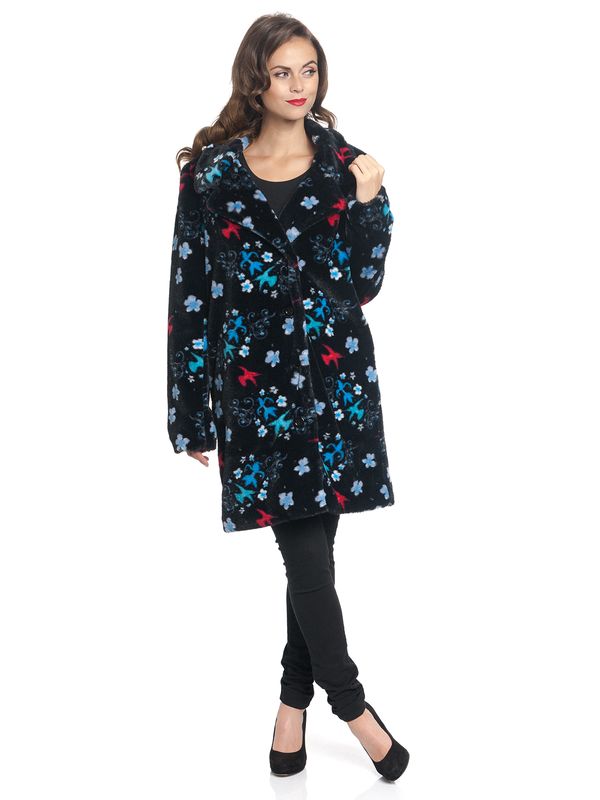 Nastrovje Potsdam Pussy Deluxe Blossom Coat Damen Wintermantel schwarz allover Speichern exportieren