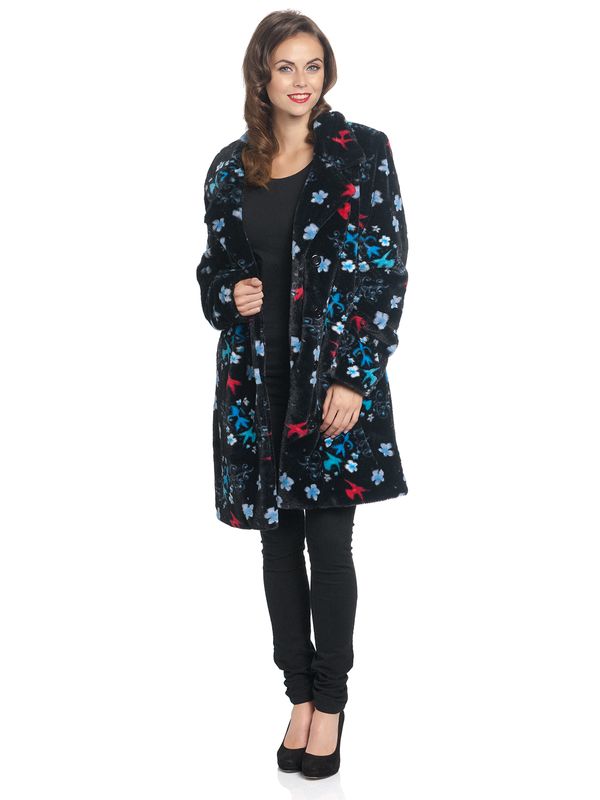 Nastrovje Potsdam Pussy Deluxe Blossom Coat Damen Wintermantel schwarz allover Speichern exportieren