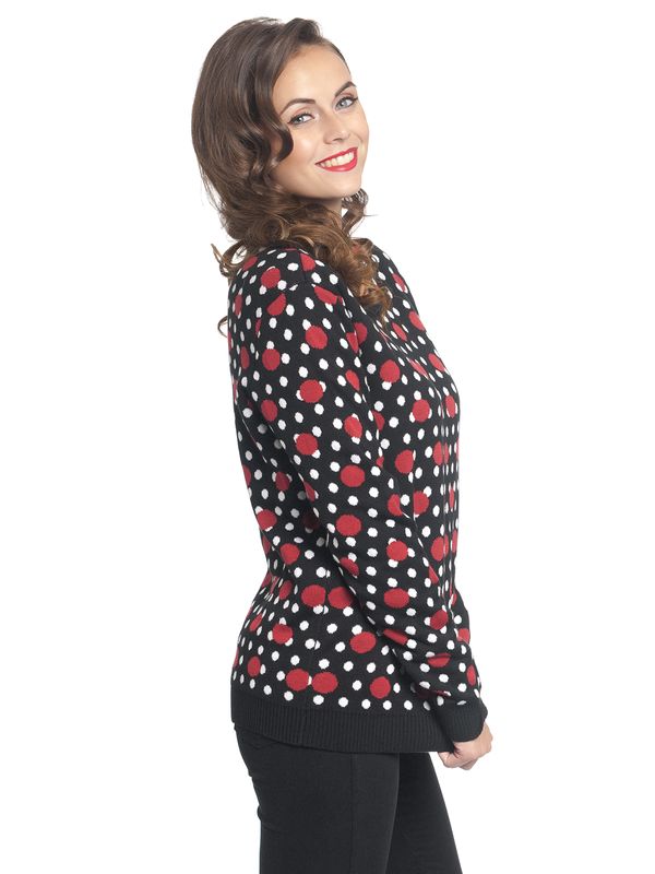 Nastrovje Potsdam Pussy Deluxe Mixed Dotties Knit Pullover schwarz allover Im Verkauf