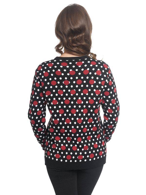 Nastrovje Potsdam Pussy Deluxe Mixed Dotties Knit Pullover schwarz allover Im Verkauf