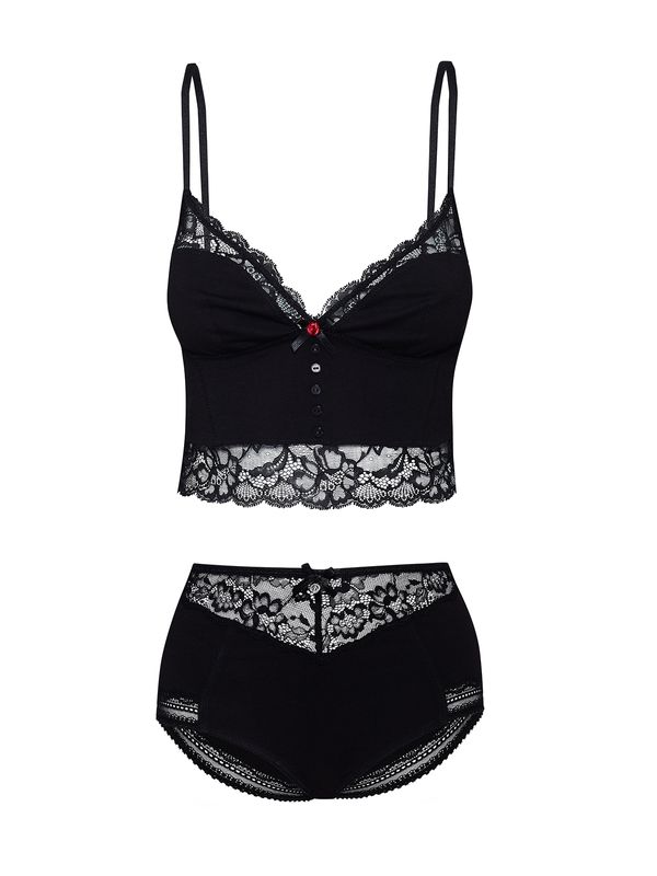 Nastrovje Potsdam Vive Maria Marias High Waist Damen Wäscheset: Top mit Panty schwarz Hotsell