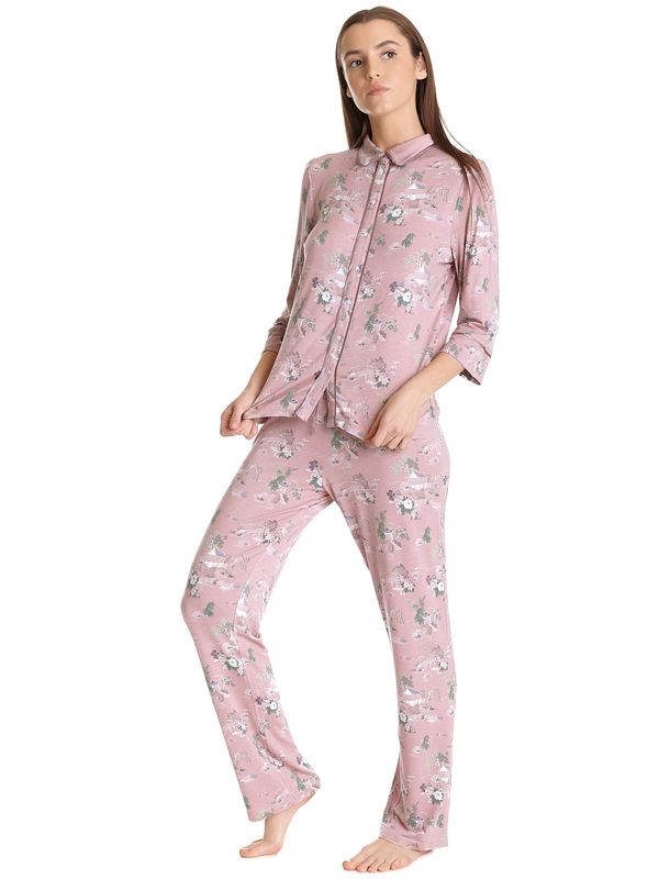 Nastrovje Potsdam Vive Maria Chinese Teahouse Damen Pyjama lightpink allover Blitzverkäufe