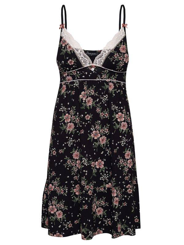 Nastrovje Potsdam Vive Maria Hibiscus Dream Damen Negligée schwarz allover Kostenloser Versand