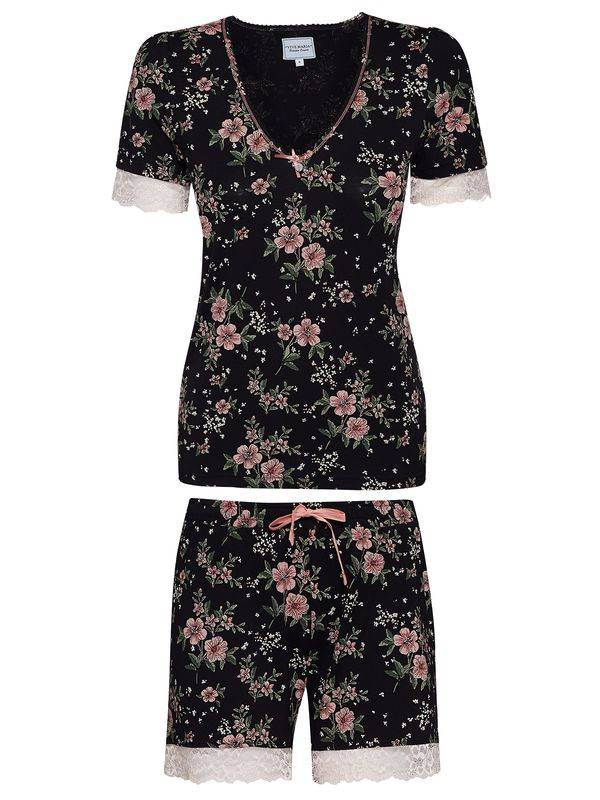 Nastrovje Potsdam Vive Maria Hibiscus Love Damen Pyjama schwarz allover Fabrikpreis